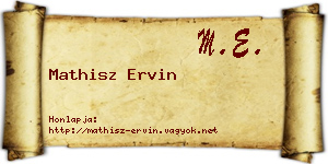 Mathisz Ervin névjegykártya