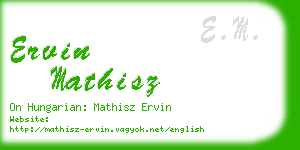 ervin mathisz business card